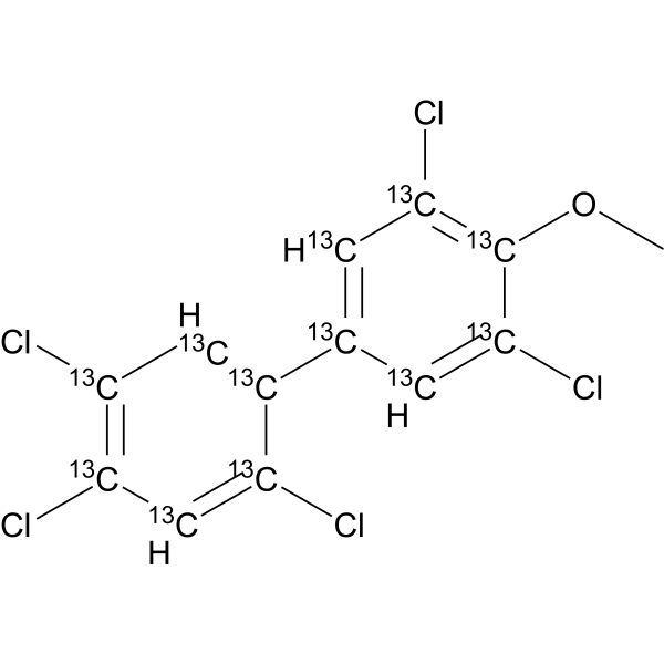 2,3′,4,5,5′-Pentachloro-4′-methoxy biphenyl-13C12